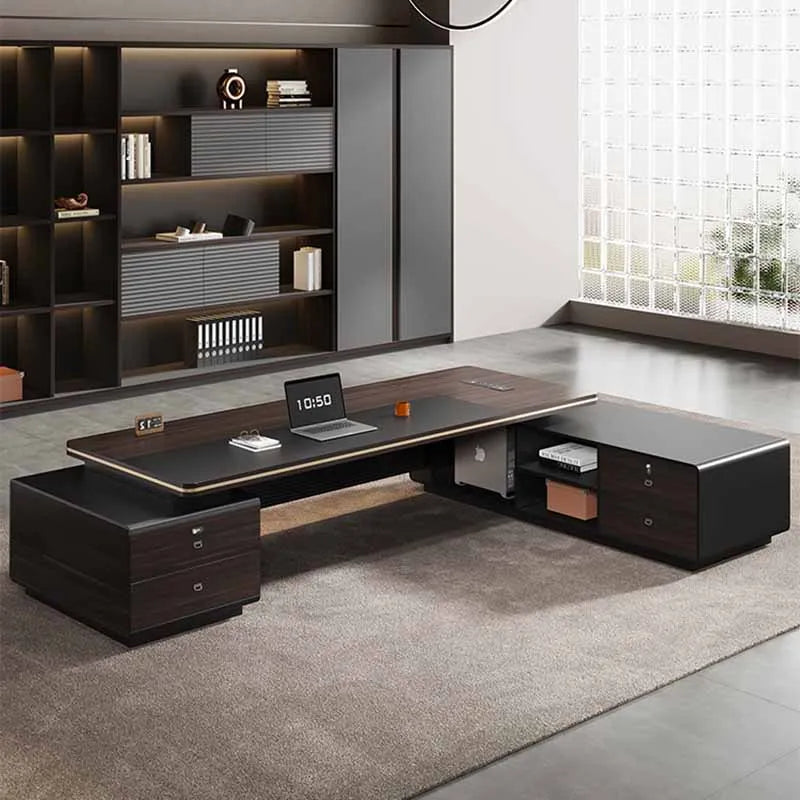 Luxury Height Office Desk Drawer Wide Corner Writing Laptop Study Office Desk Computer Storage Home Table De Bureau Furniture