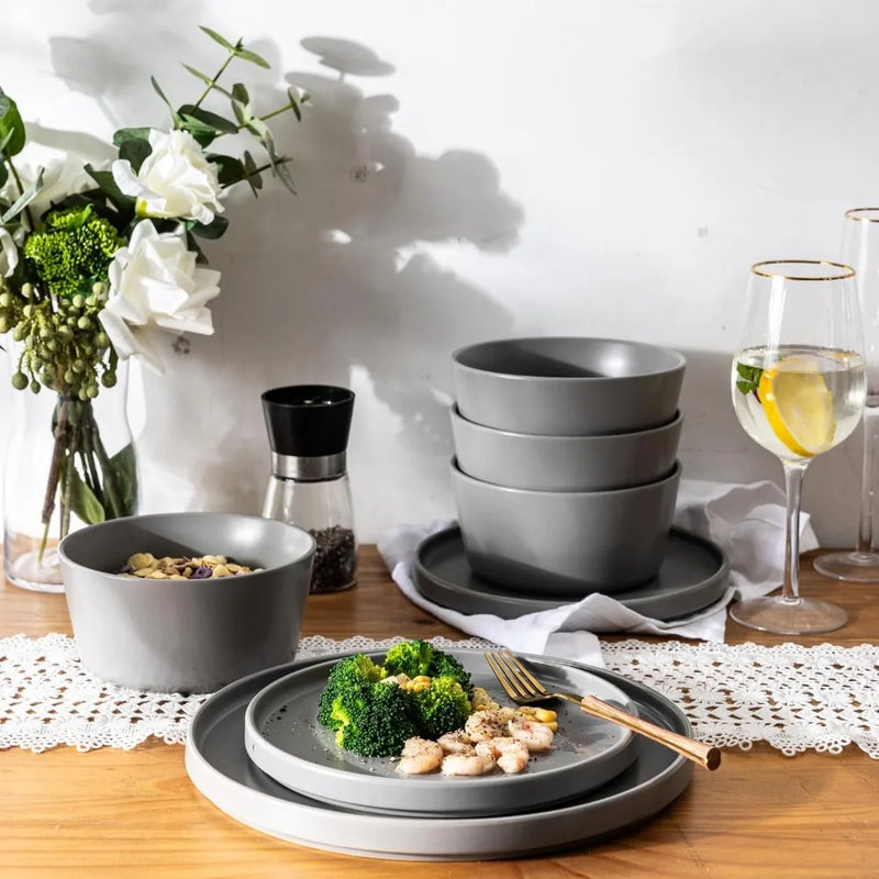 Modern Flat Stoneware Set