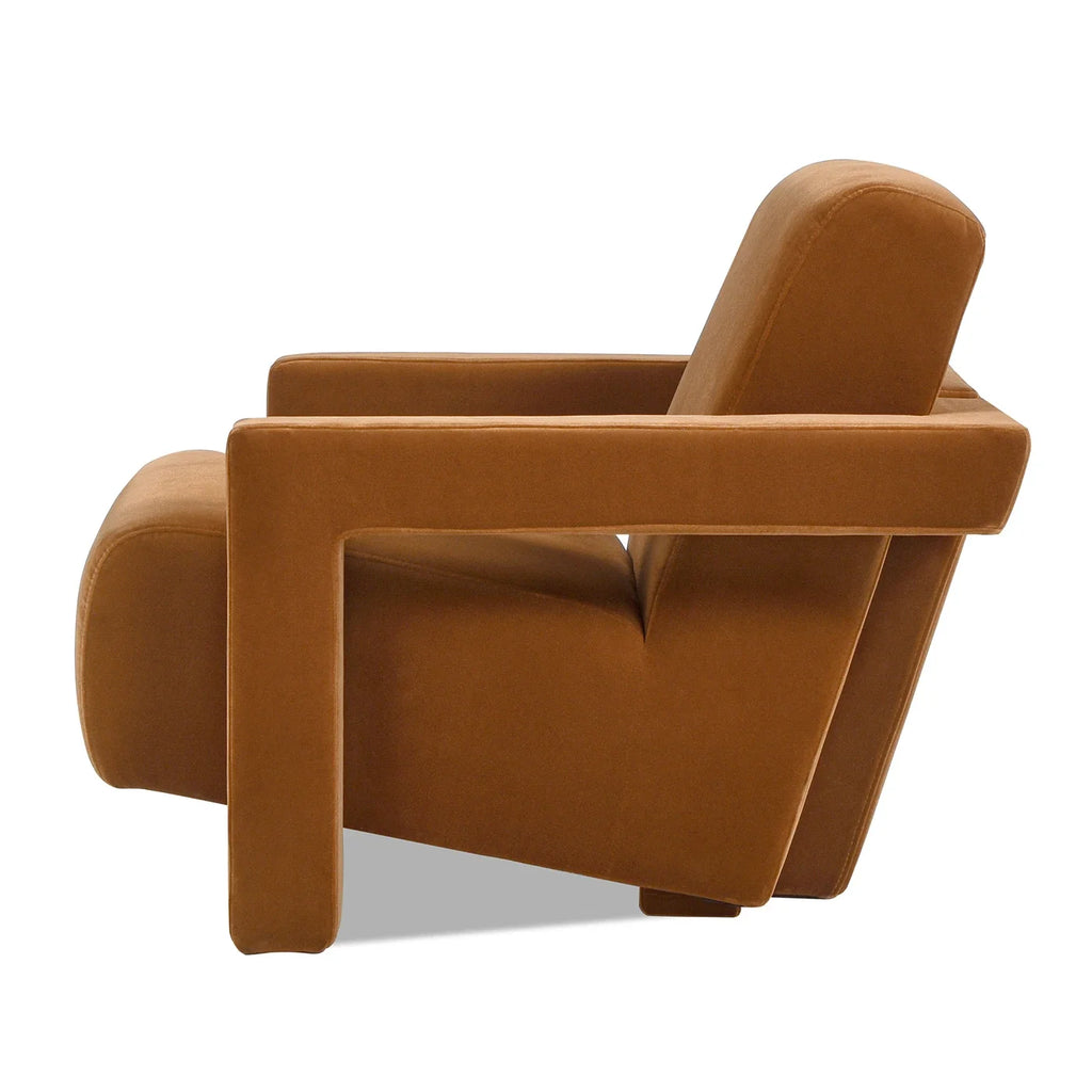 For Fully Upholstered Accent Arm Chair, Burnt Orange Performance Velvet