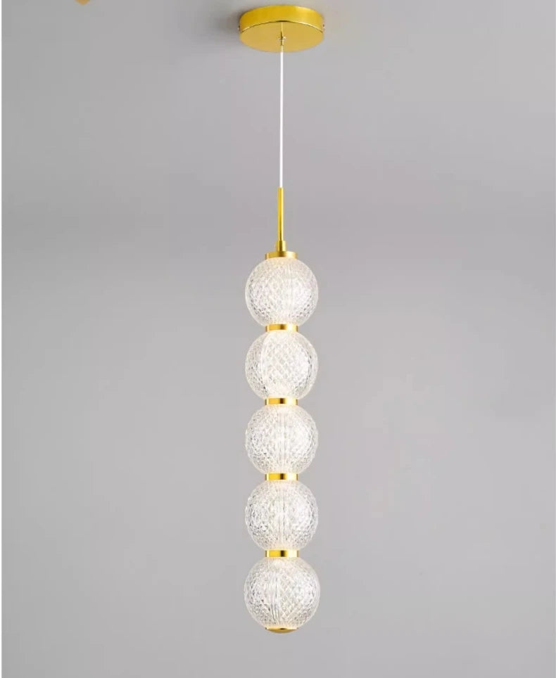 Transparent Acrylic Ball LED Pendant Lights Bedroom Parlor Dining Room Hanging Lamp Height Adjustable Dropshipping