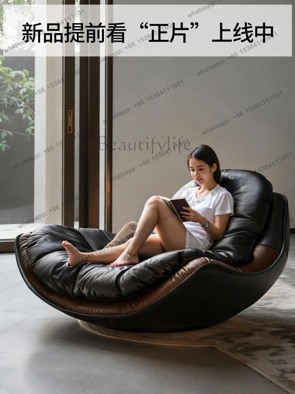 Modern simple lazy sofa single recliner light luxury balcony bedroom living room home leisure chair