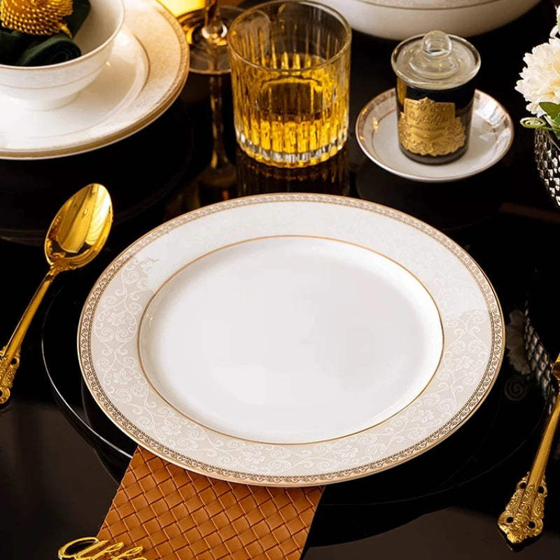 Moving House Tableware Set Bone China 2025 New Tableware Set High-end Luxury Jingdezhen Ceramic Bowls And Plates Home Products
