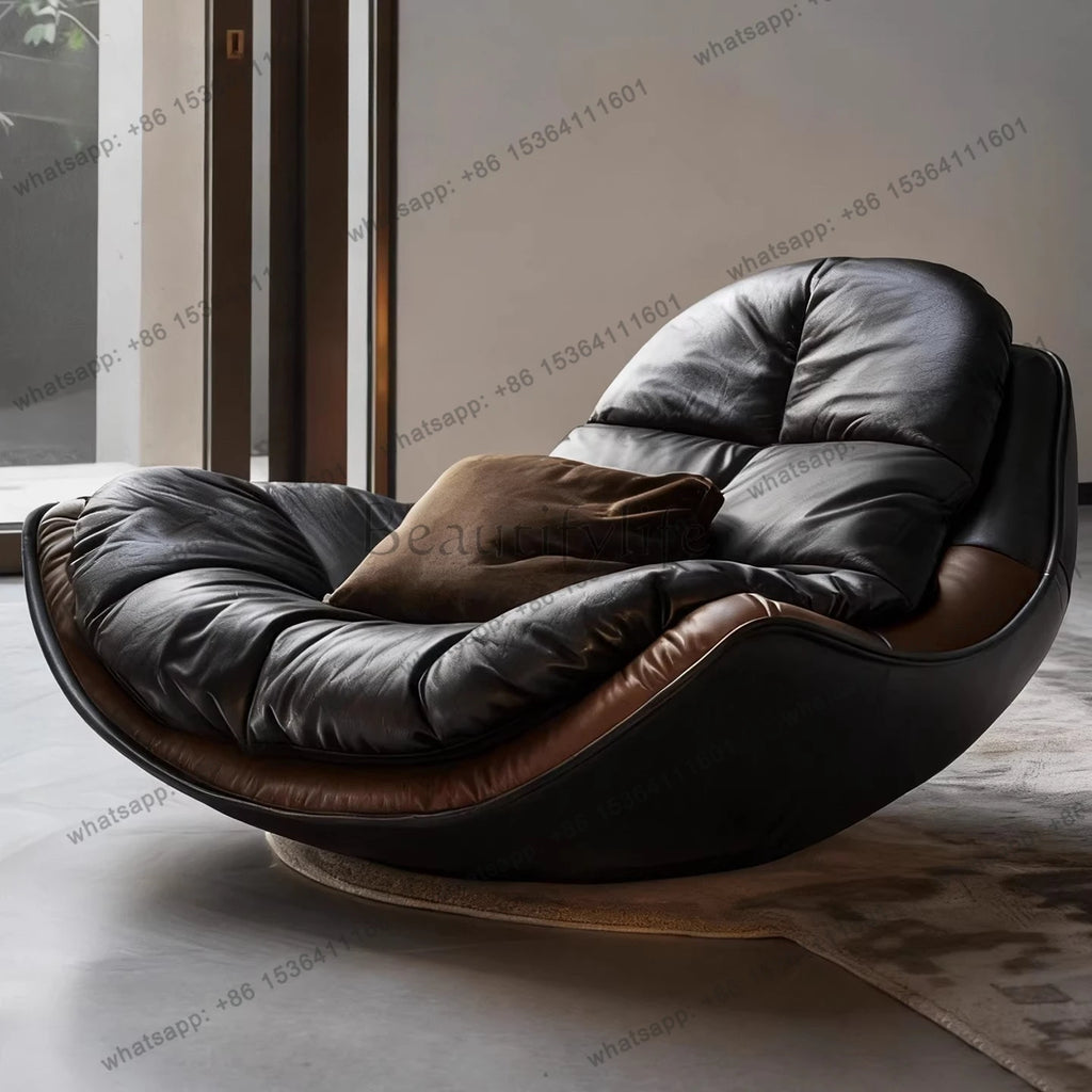 Modern simple lazy sofa single recliner light luxury balcony bedroom living room home leisure chair