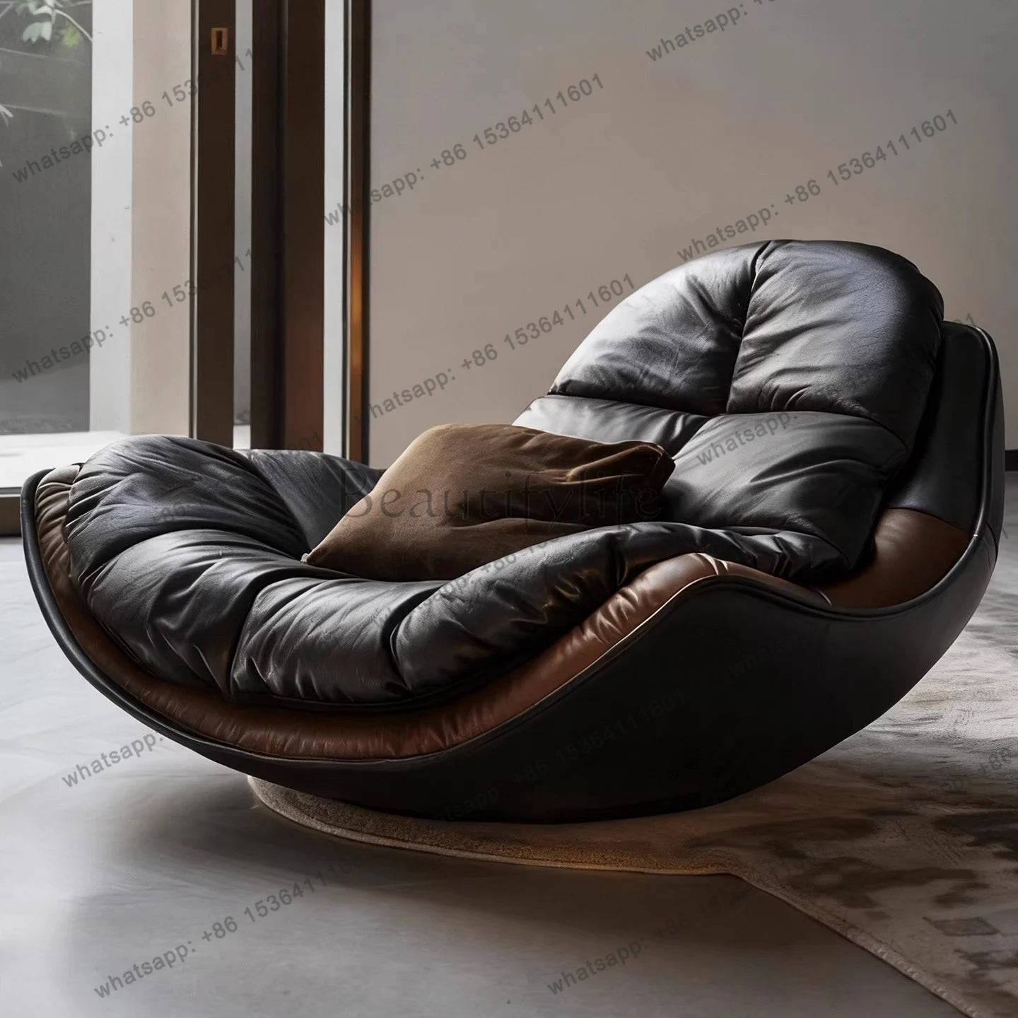 Modern simple lazy sofa single recliner light luxury balcony bedroom living room home leisure chair