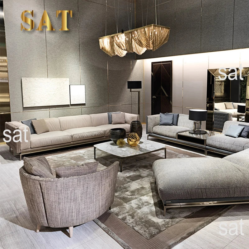 %w Italian Living Room Sectional Couch L-shaped Corner Sofa Set with Convertible Extendable Features Modern Fabric Furniture