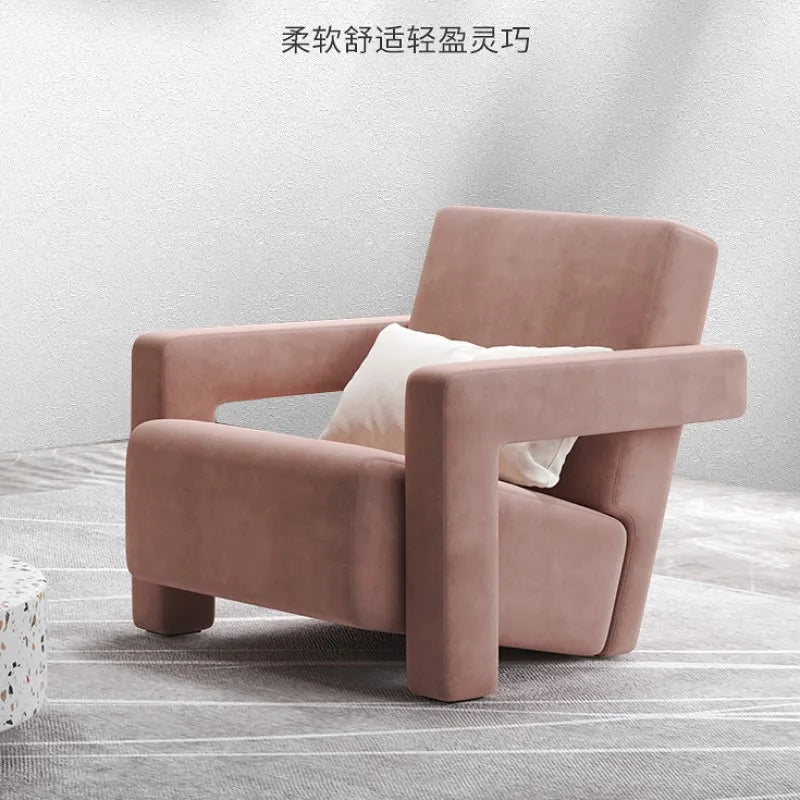 Minimalist designer Udler single sofa chair simple home art casual fabric comfortable living room armchair
Furniture Home