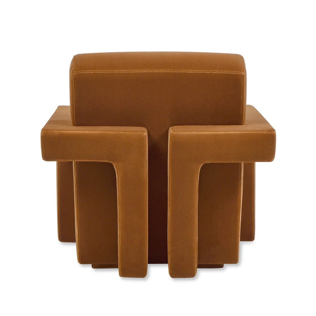 For Fully Upholstered Accent Arm Chair, Burnt Orange Performance Velvet