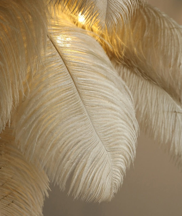 Arctic Ostrich Feather Lamp