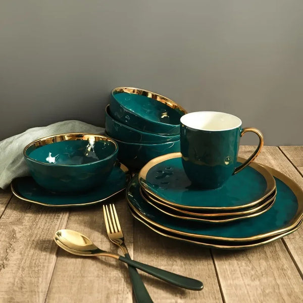 Golden Rim Dinnerware Set