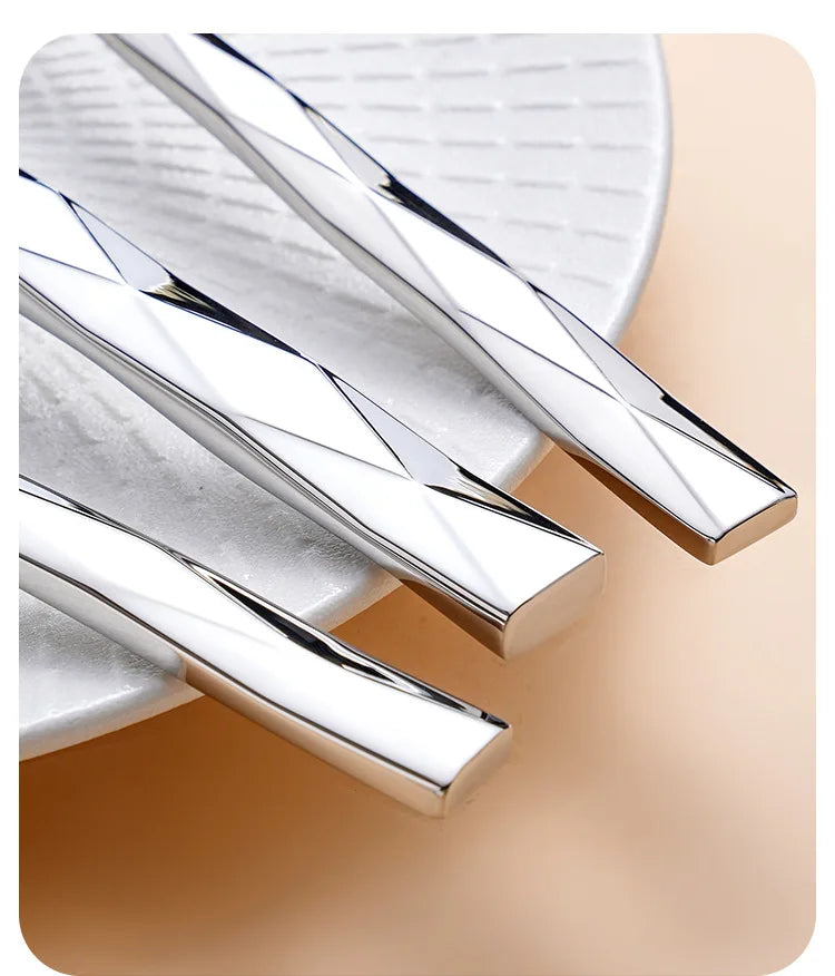 Diamond 3D Texture Luxury Stainless Steel Cutlery Set, Creativity Gift Set, Flatware Silver 304, Europe Fashion, Drop Shipping