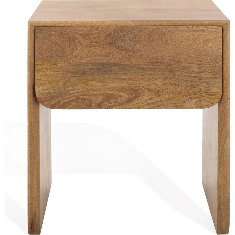 Grigorio Brown Couture Solid Wood Nightstand, Fully Assembled