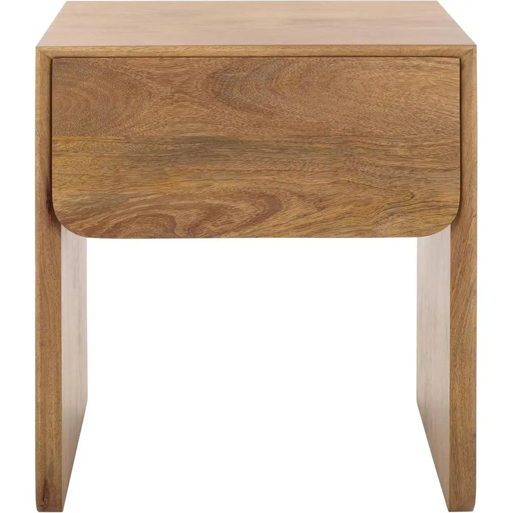 Grigorio Brown Couture Solid Wood Nightstand, Fully Assembled