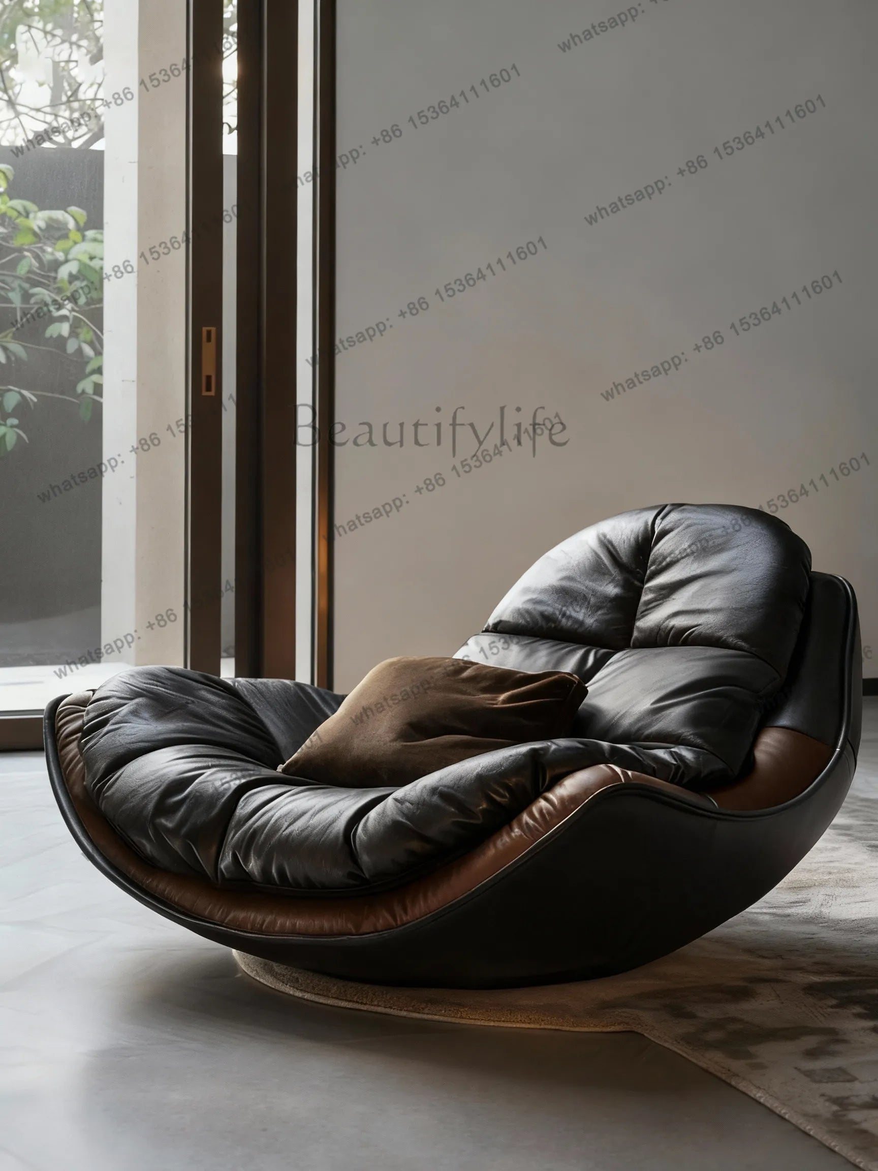 Modern simple lazy sofa single recliner light luxury balcony bedroom living room home leisure chair