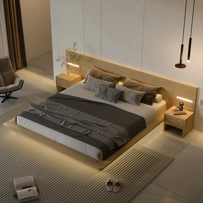 Nordic Bedroom Furniture Double Bed With Storage Box Adjustable Gas Lift Tatami Bed Modern Light Luxury King Size Bed Frame