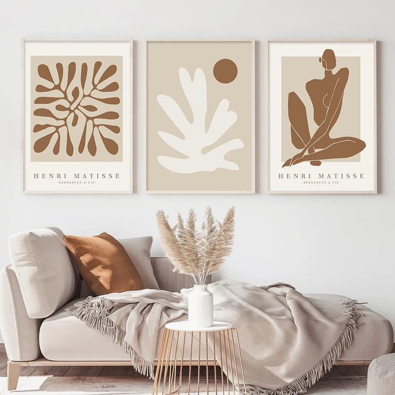 Boho Abstract Minimalist Canvas Paintings