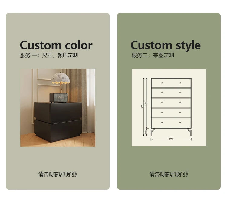 Modern simple bedside table all solid wood new storage locker minimalist household bedroom Suitable for interior decoration