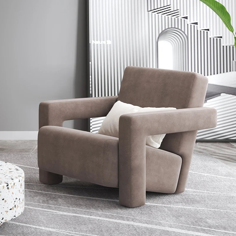 Minimalist designer Udler single sofa chair simple home art casual fabric comfortable living room armchair
Furniture Home