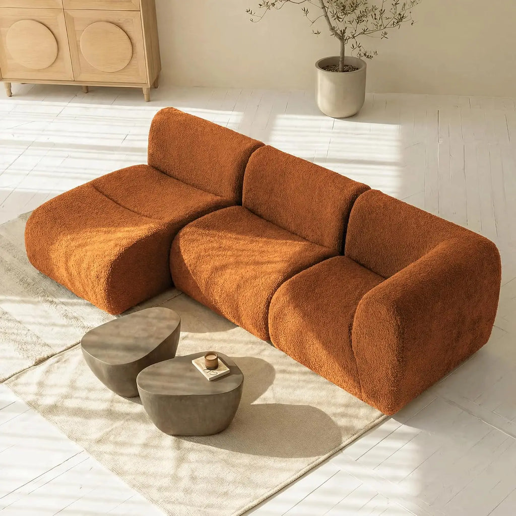 Sectional Sofa with Chaise, Boneless 3 Seater Modular Couch, Reversible L-Shaped Couches with Deep Seat,, Customized