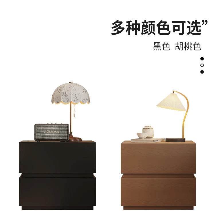 Modern simple bedside table all solid wood new storage locker minimalist household bedroom Suitable for interior decoration