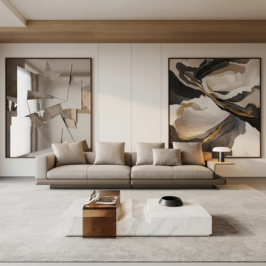 Beige Modular Sofa 2 Showcase 1