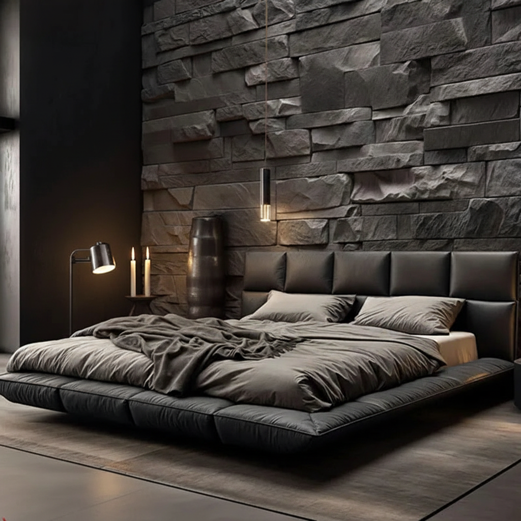 Black Floor Bed Wide Lifestyle
