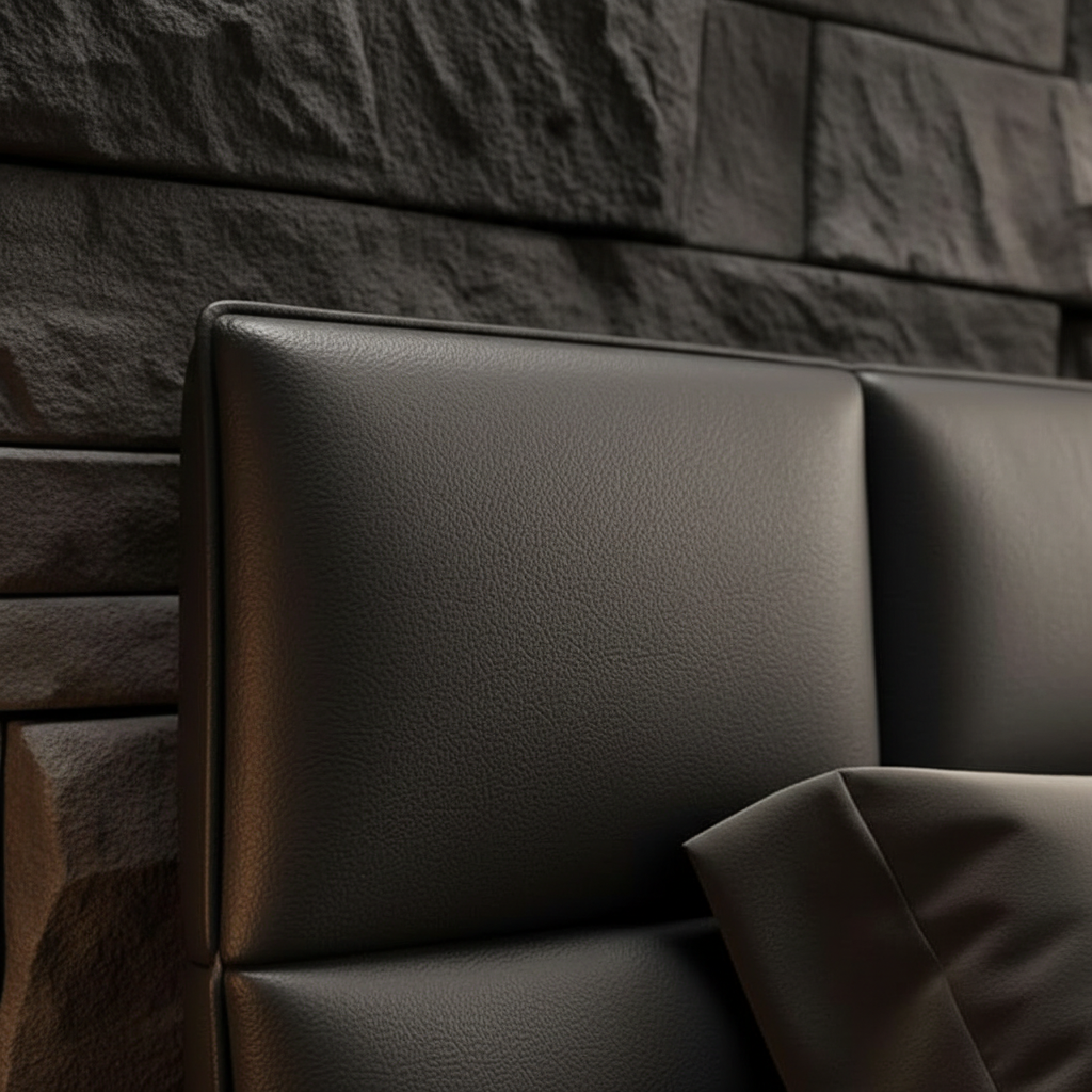 Black Leather Grain Macro