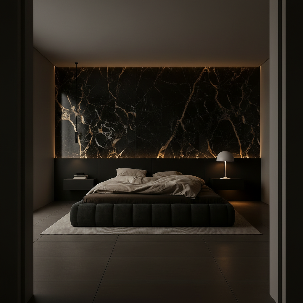 Black Marble Bed – Wide Doorway