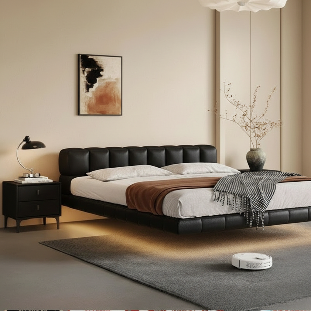 Black Ribbed Bed Front Hero