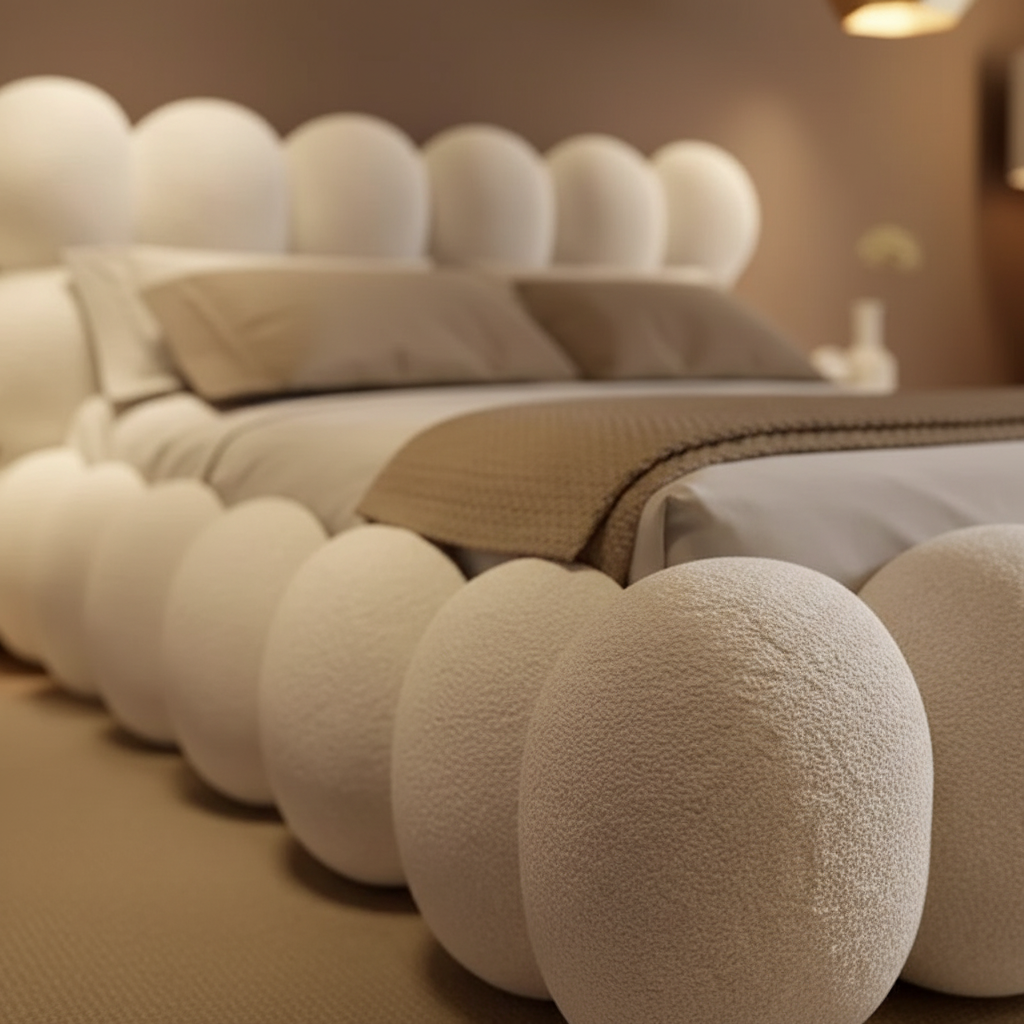 Boucle Headboard Spheres