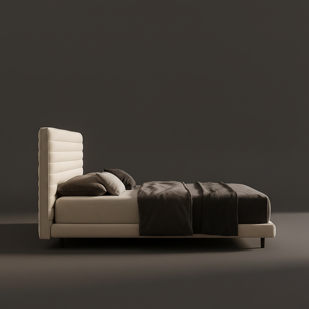Channeled Headboard Bed Side View 1