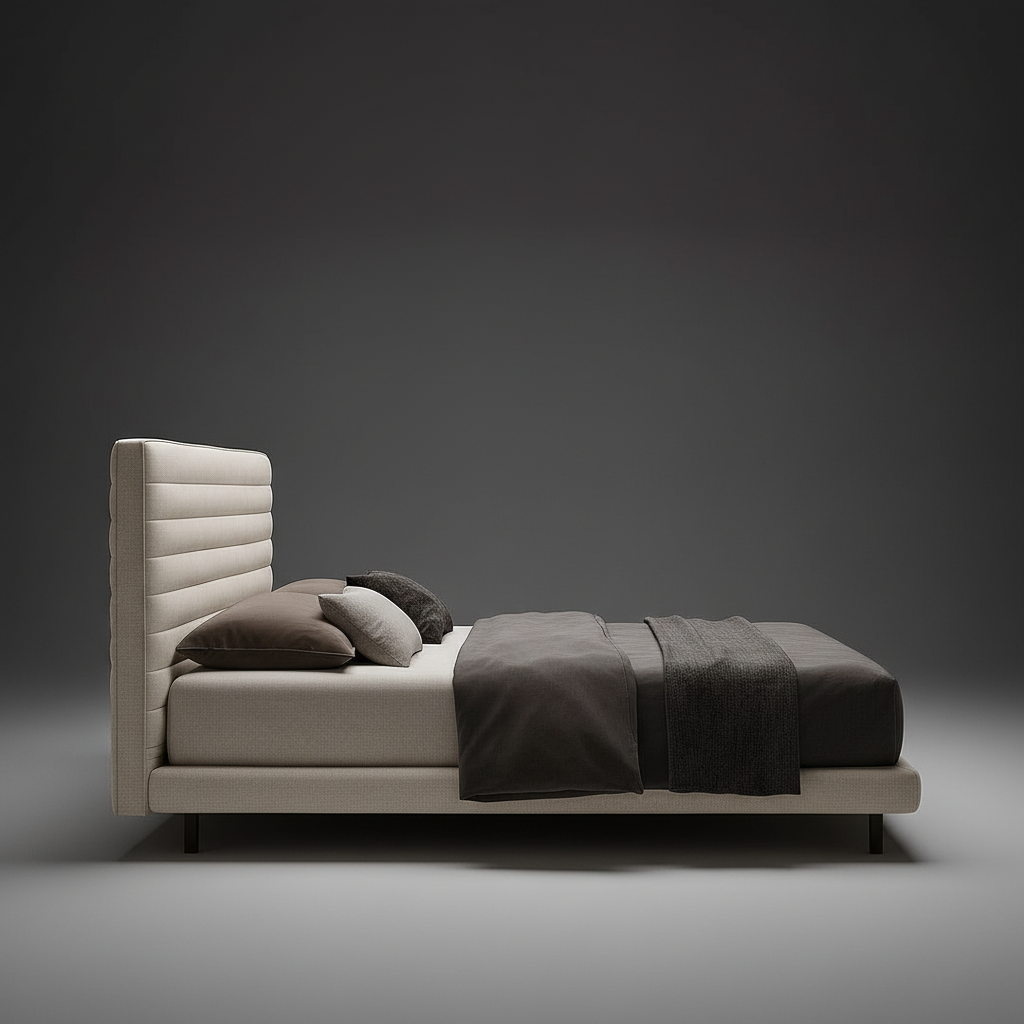 Channeled Headboard Bed Side View 2