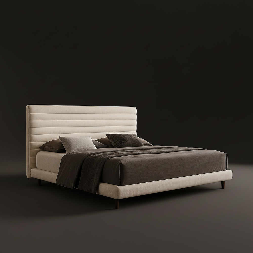 Channeled Headboard Bed Side View 3
