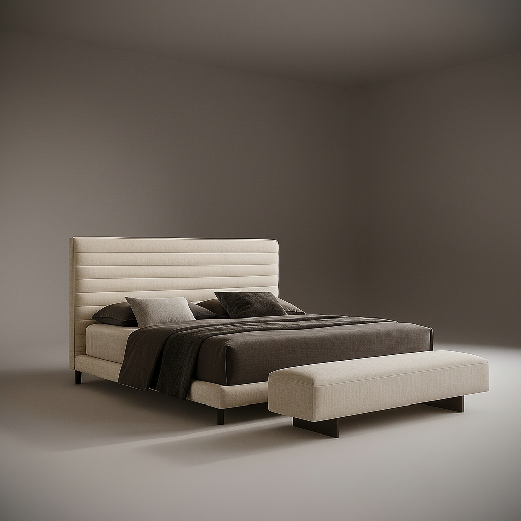 Channeled Headboard Bed Side View 4