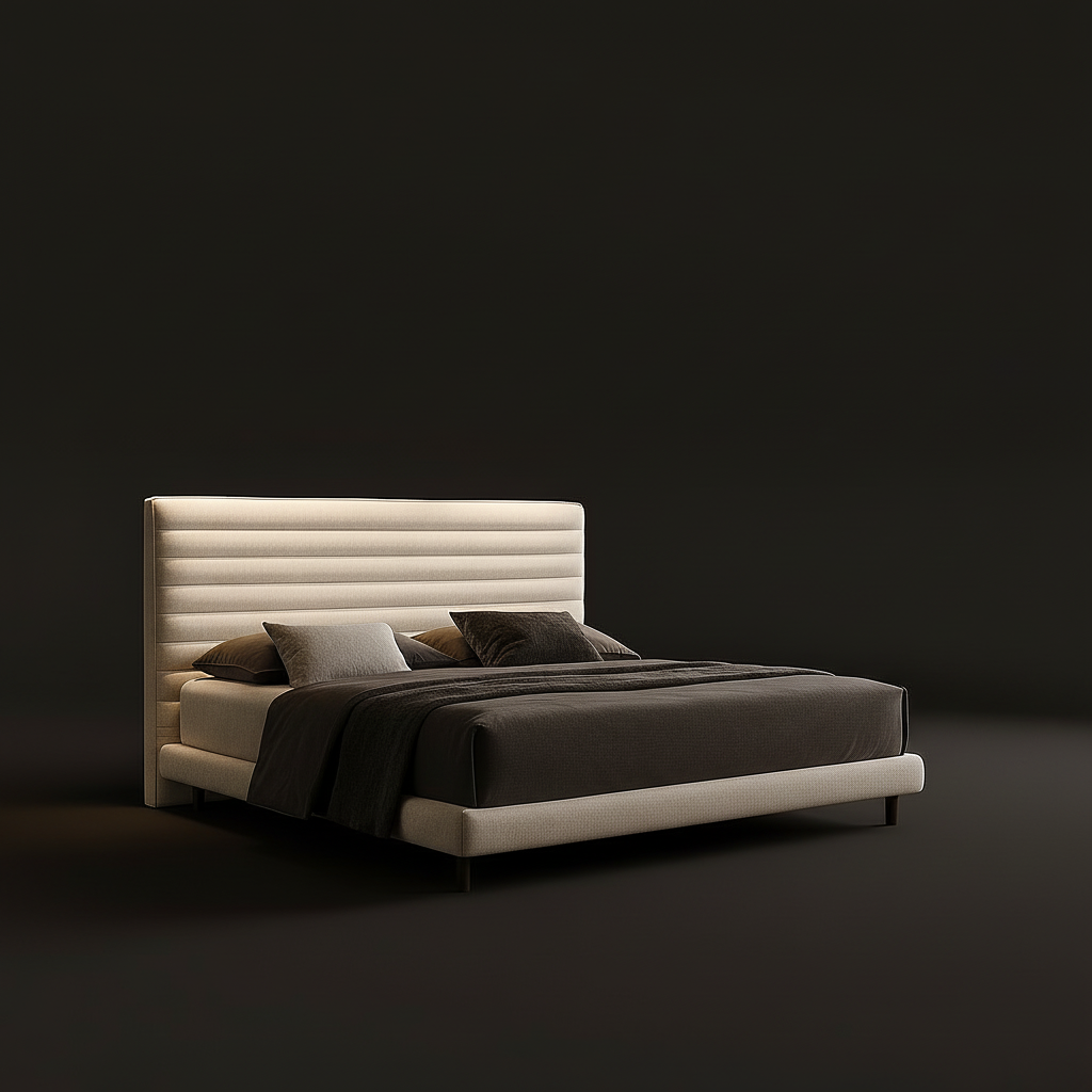 Channeled Headboard Bed Side View 5