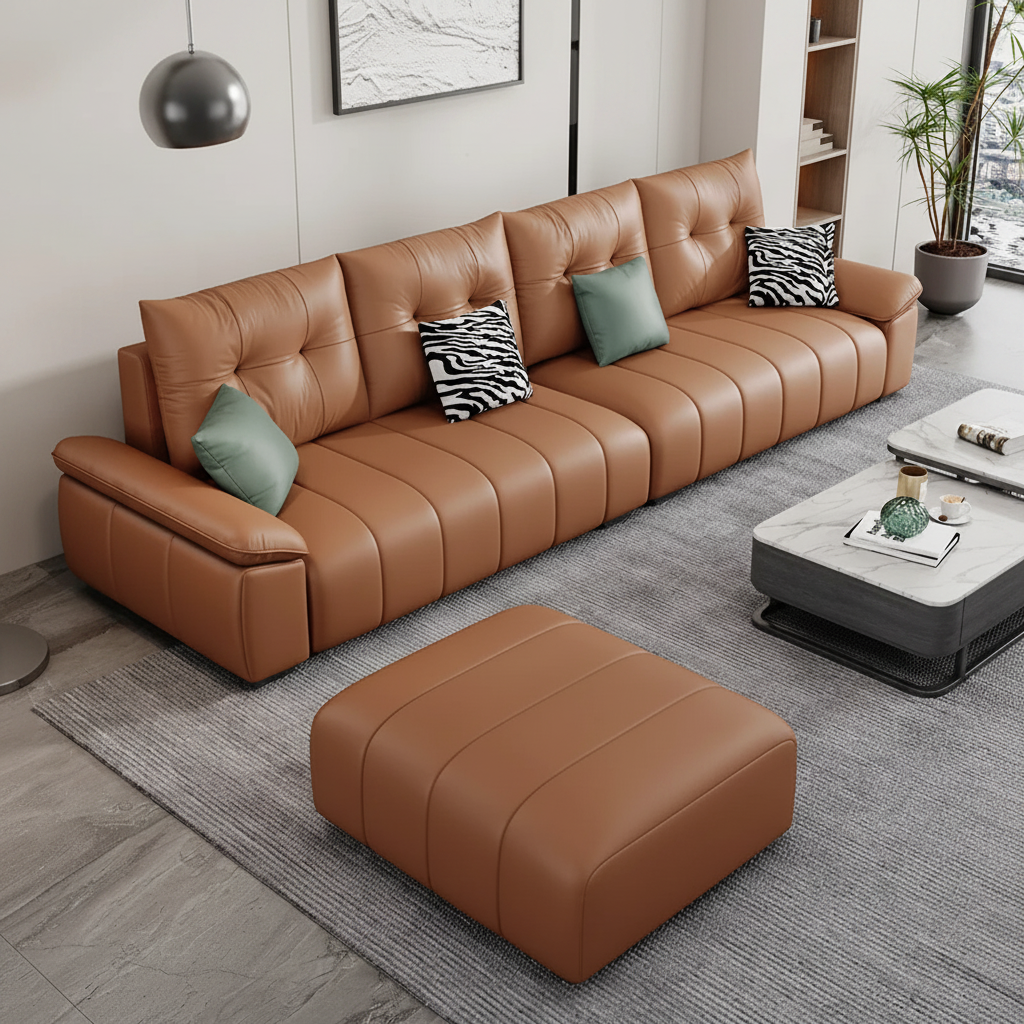 Cognac Sofa – Overhead Original Room