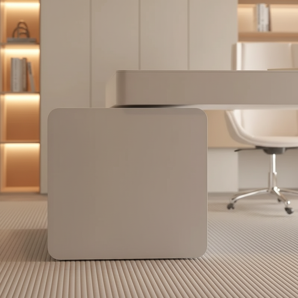 Cream desk cube base detail