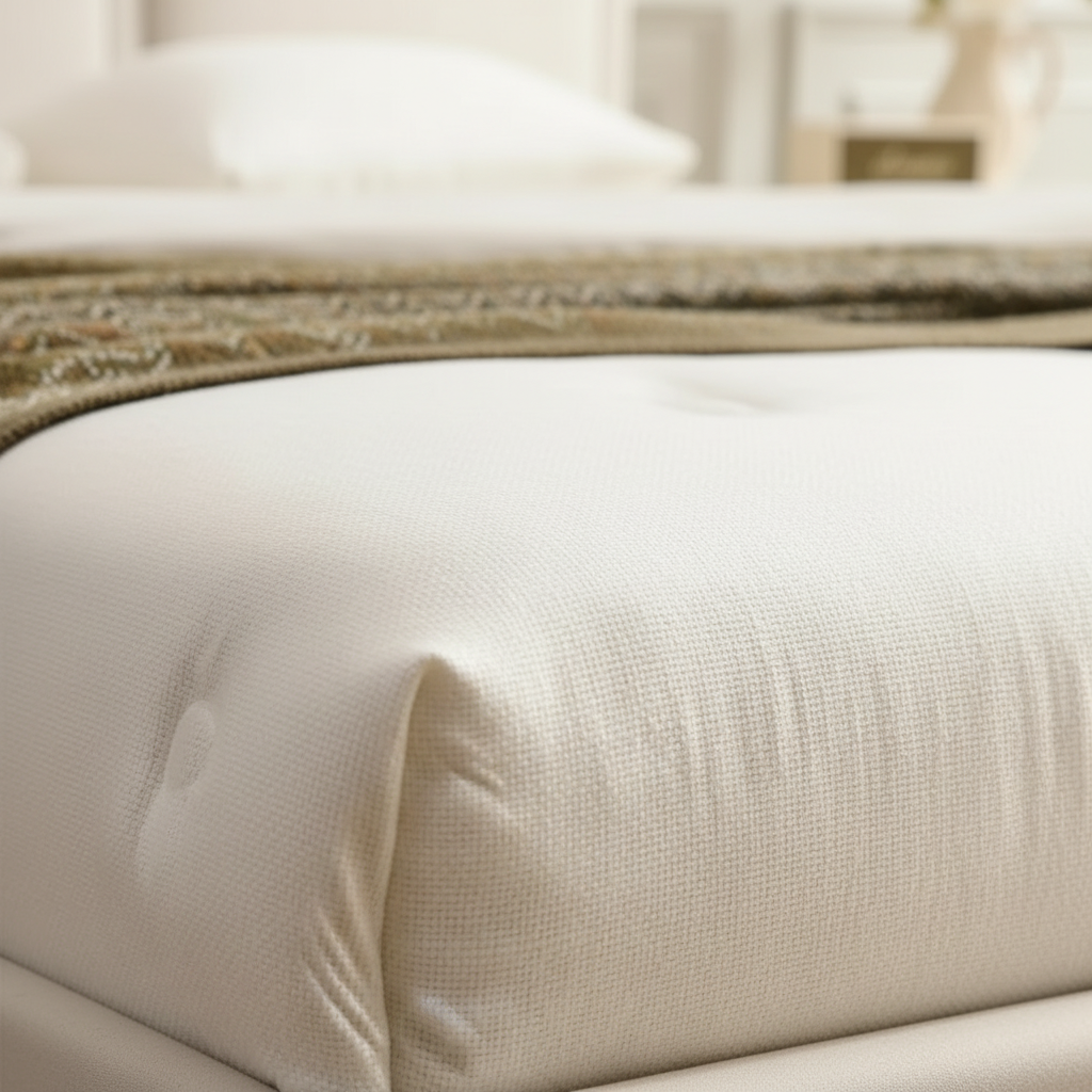 Cream Linen Fabric Macro