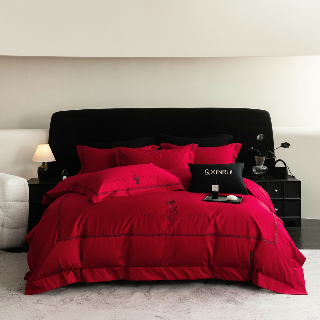 Crimson Red Bedding – Front View