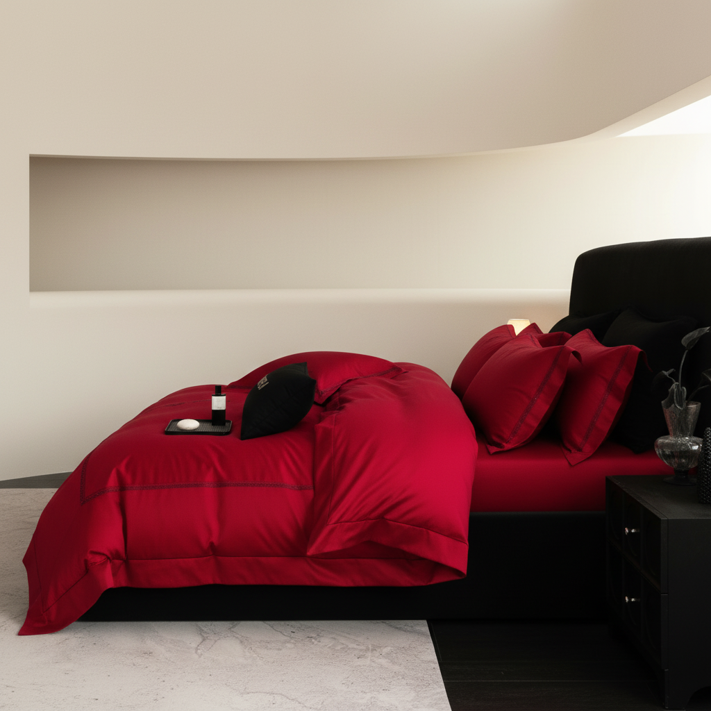 Crimson Red Bedding – Right Side Profile
