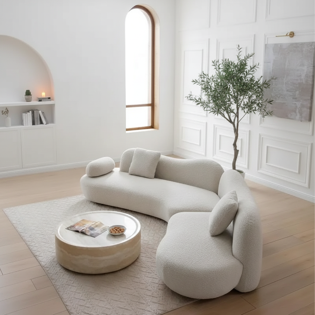 Curved Bouclé Sofa 2 Showcase 1