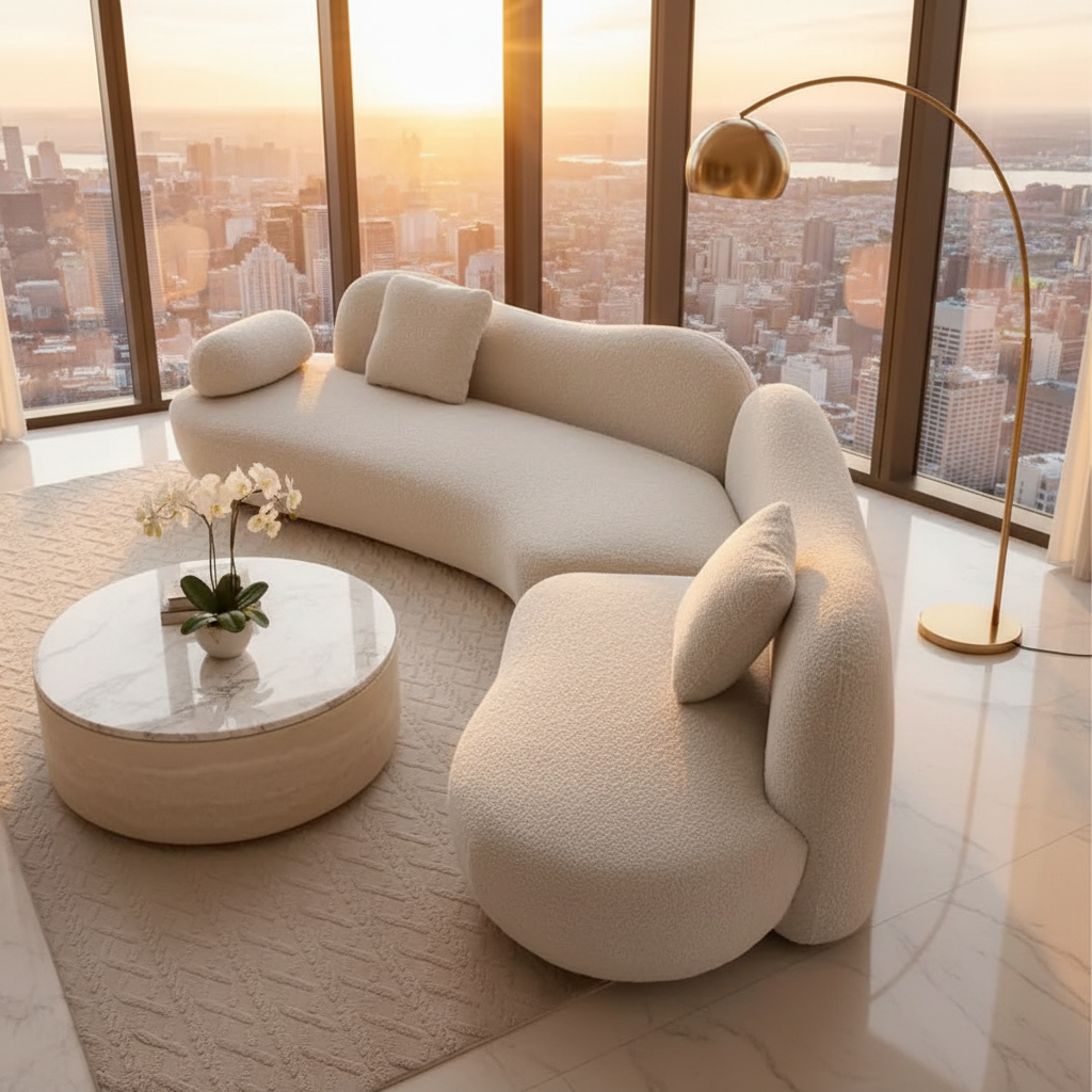 Curved Bouclé Sofa 2 Showcase 4