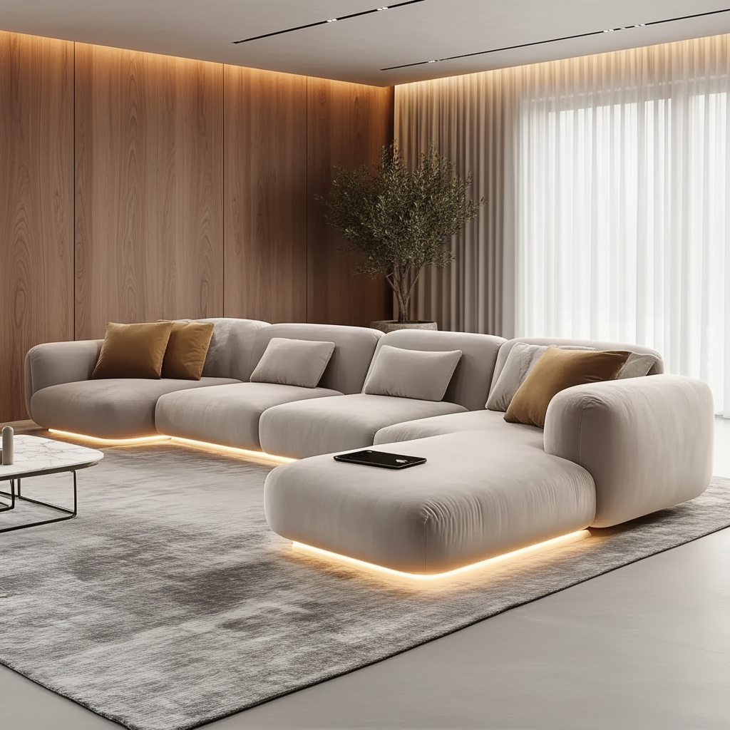 Curved Sectional Sofa – Luxury Cozy Room Enhanced
