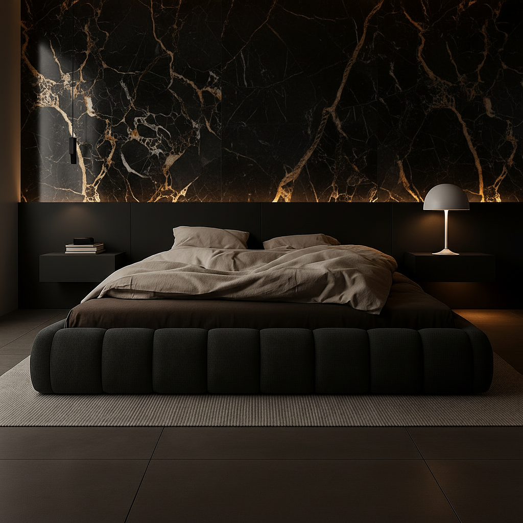 Dark Bed – Black Marble