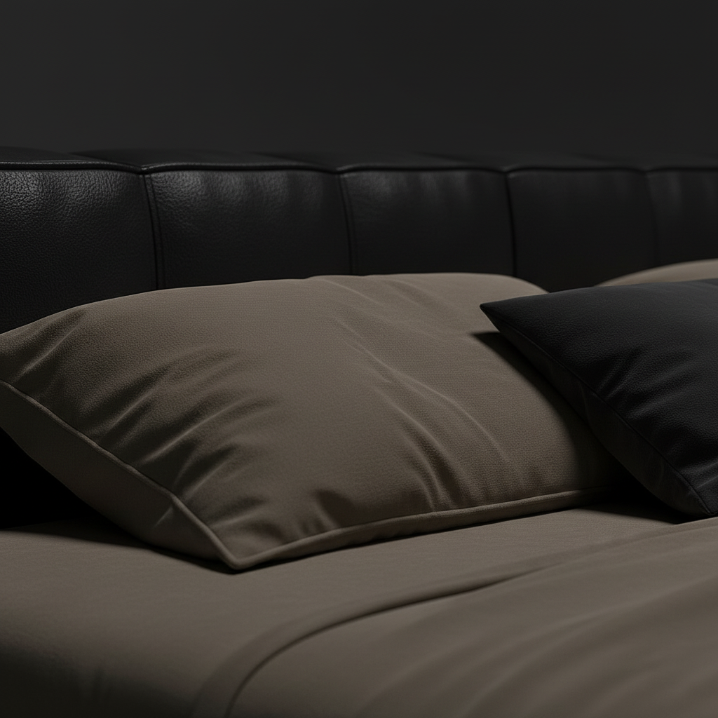 Dark Bed – Pillow & Headboard