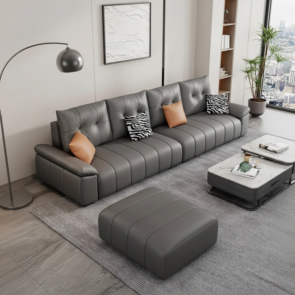 Dark Grey Sofa – Overhead Original Room