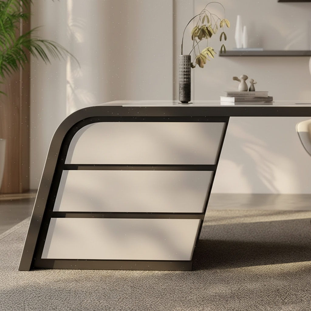 Desk drawer cabinet detail