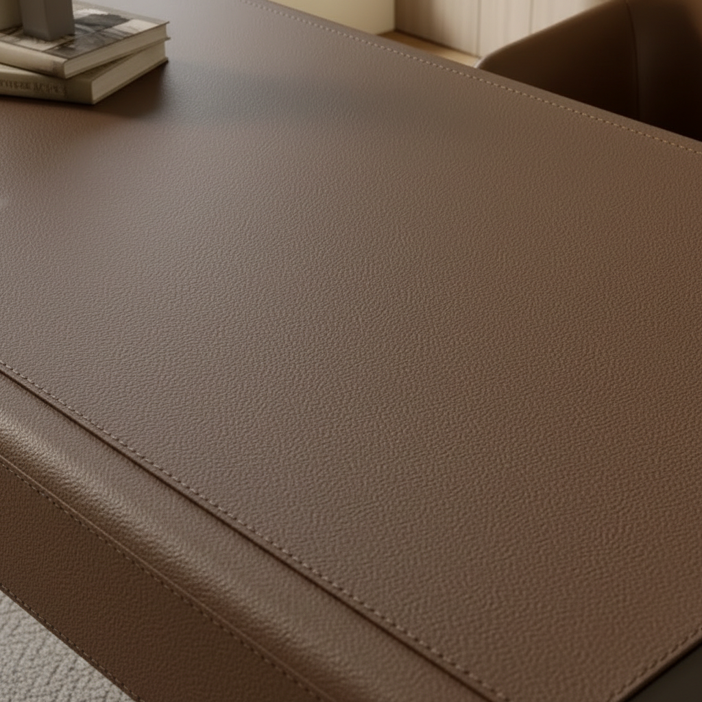 Desk leather surface macro