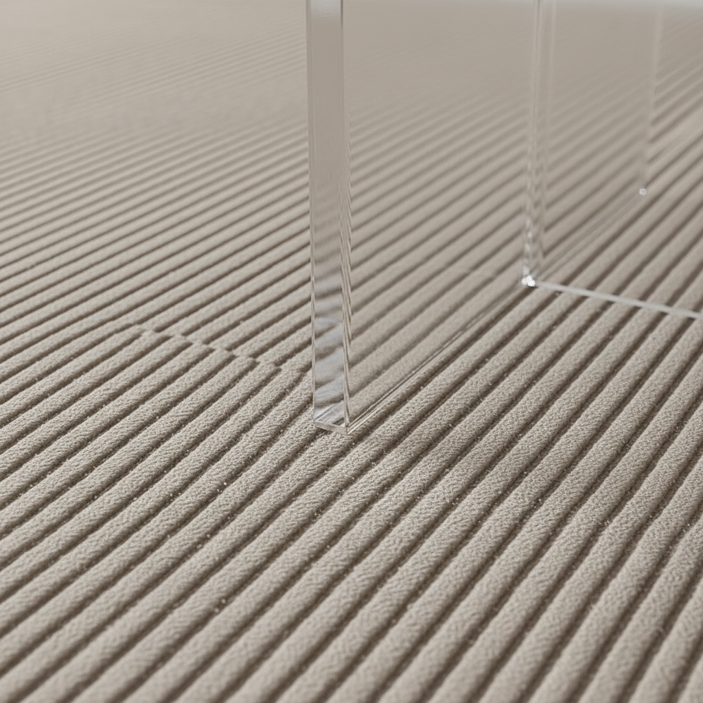 Desk leg base on carpet