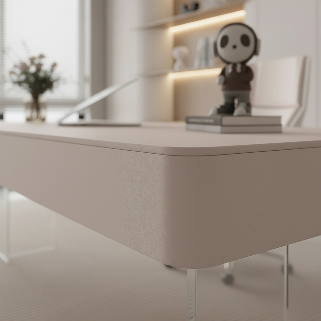 Desk matte lacquer surface macro