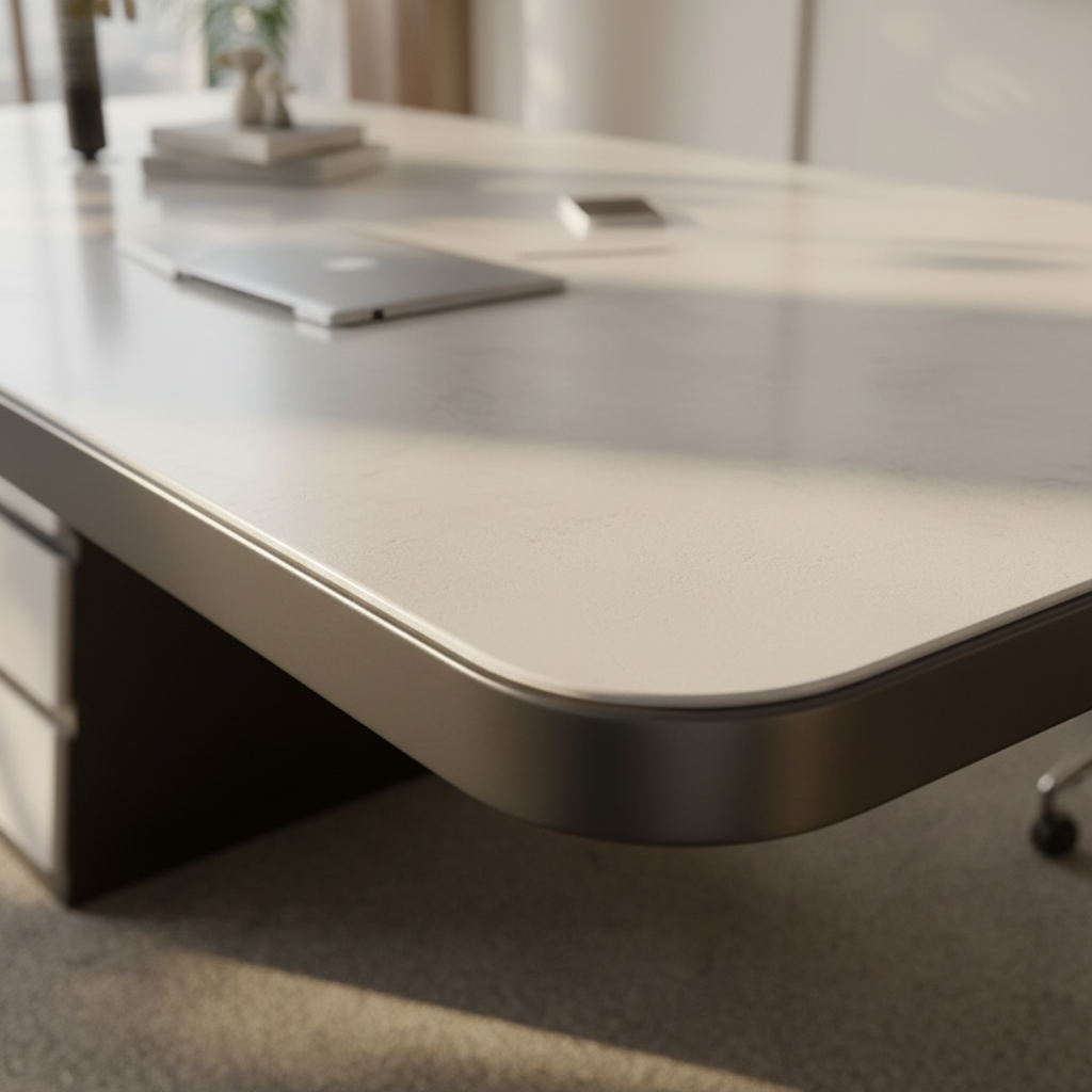 Desk stone surface macro